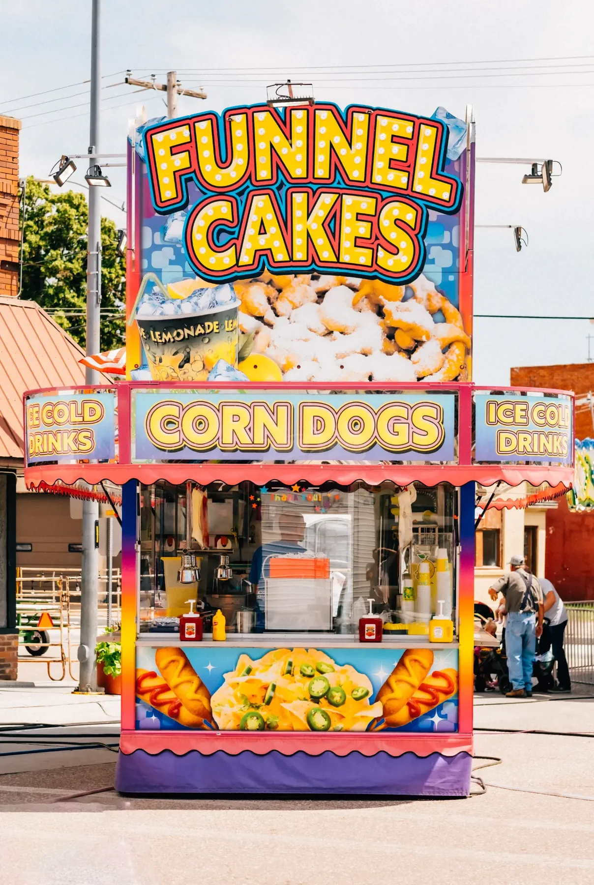French fries and chicken tenders carnival concession stand.